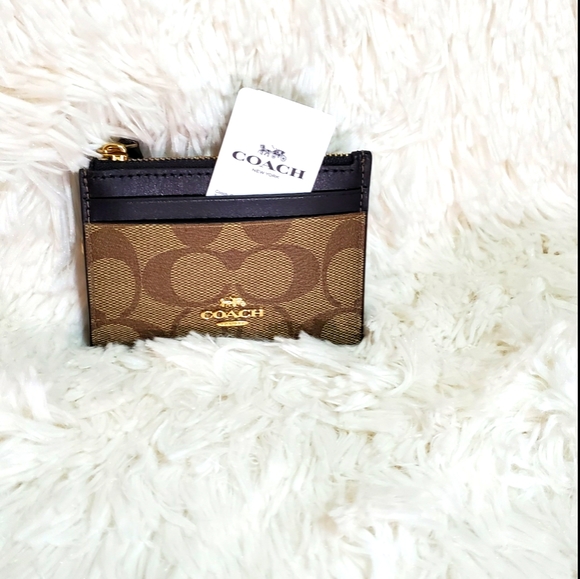 Original /CoachMini Skinny Id Case In Signature Canvas - Picture 2 of 5